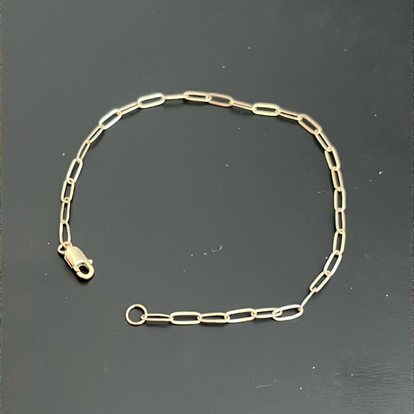 14k Gold Paperclip Chain Bracelet - Picture 2 of 6